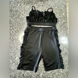 Miss Lola Black Ruched Bike Shorts
